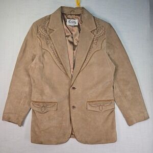 VTG SCULLY SUEDE YOKE BLAZER Mens Size 38 Western Cowboy Jacket Coat Tan Leather
